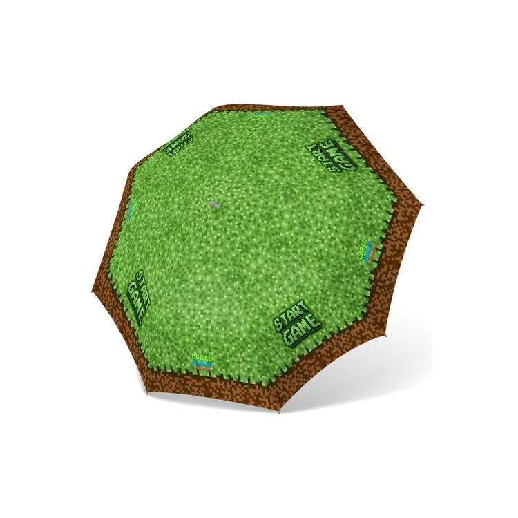 CORAL HIGH 12676 KIDS YEŞİL KAHVERENGİ HIGH CRAFT DESENLİ ÇOCUK ŞEMSİYESİ