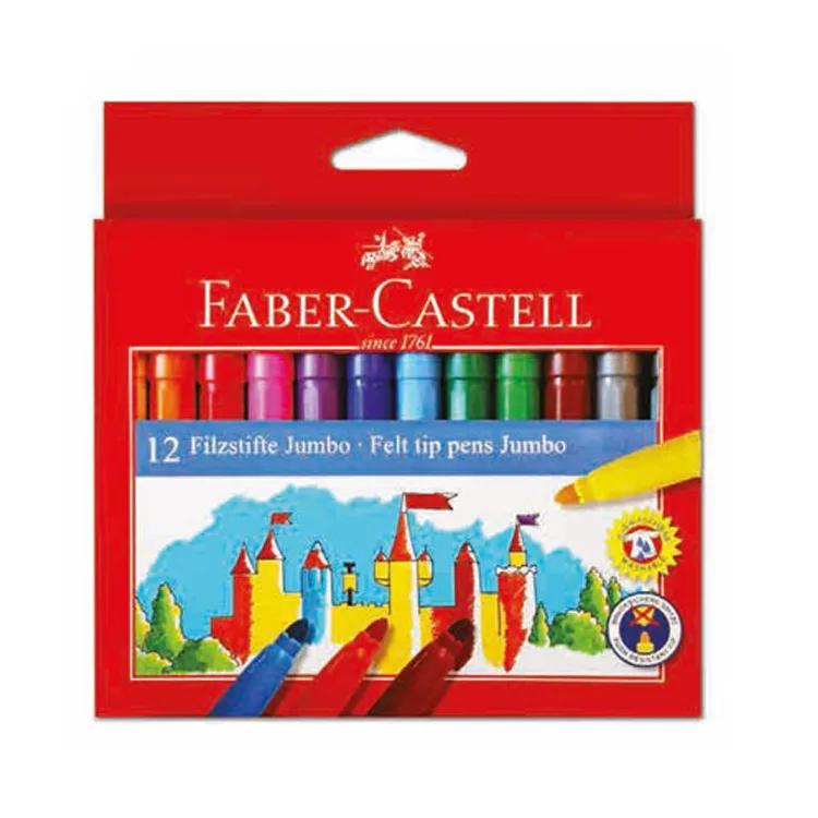 FABER CASTELL JUMBO KEÇELİ KALEM 12'Lİ
