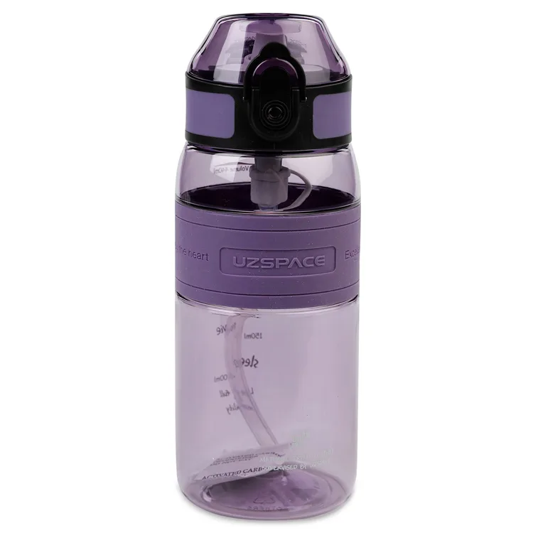 UZSPACE PİPETLİ SİLİKON GÖVDE MATARA TRITAN 4105 440 ML MOR