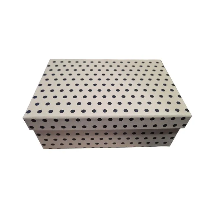 PİN NO:9 PUANTİYELİ BEJ DİKDÖRTGEN HEDİYE KUTUSU 35,5x27x15,4 cm- TEKLİ
