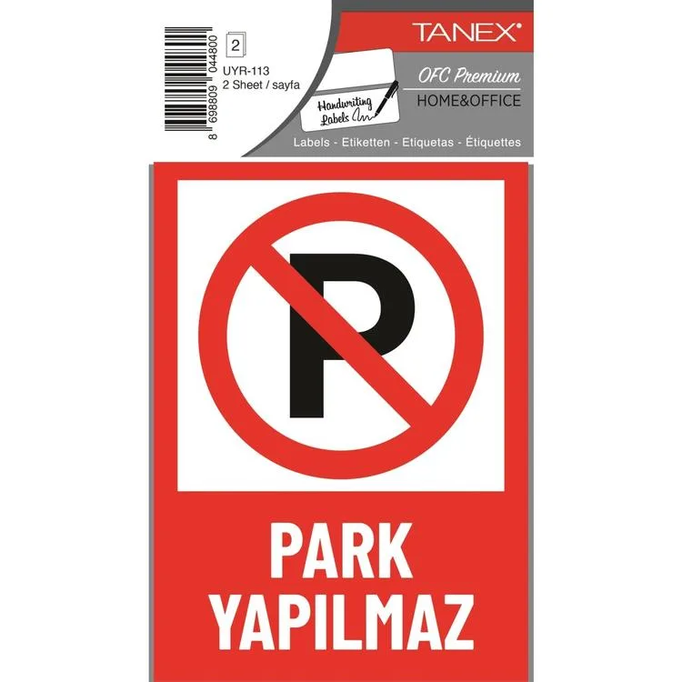 TANEX UYR-113 UYARI ETİKETİ - PARK YAPILMAZ 2'Lİ