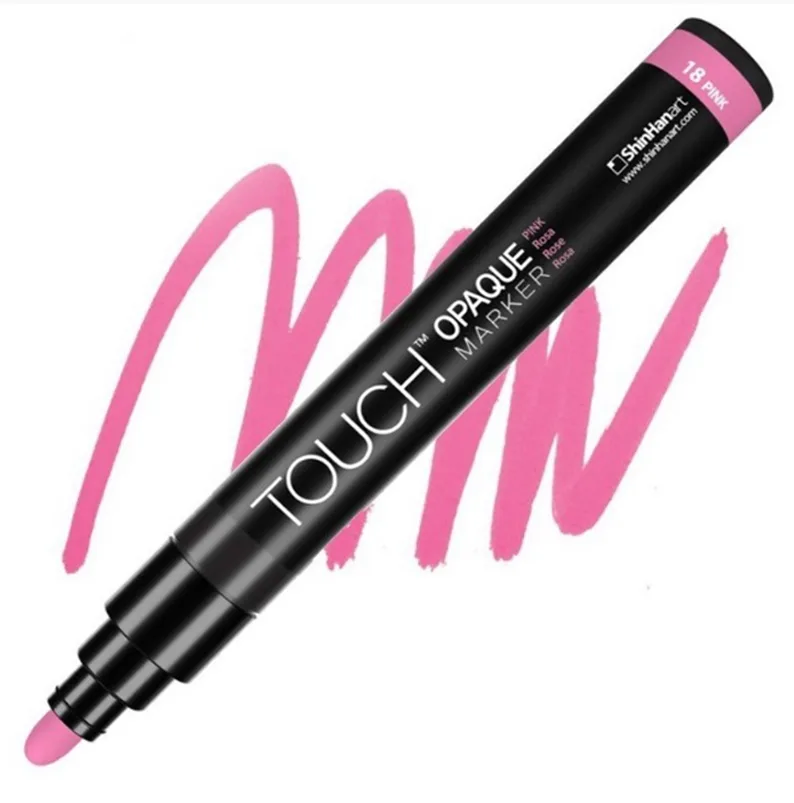 TOUCH OPAQUE SU BAZLI MARKER KALEM 1.5-2.3mm - MEDIUM PACK PINK 18 - SH8613003-2024