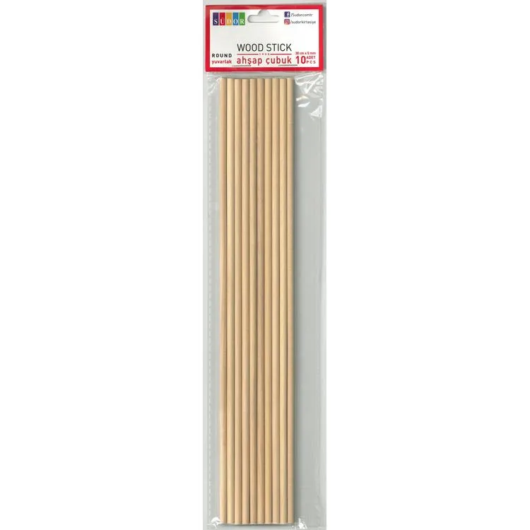 SÜDOR BS136 AHŞAP ÇUBUK 30 CM X 5 MM 10'LU