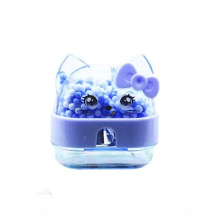 MİKRO MK-4060 KITTY CUTE RENKLİ BONCUKLU ÇİFT DELİKLİ HAZNELİ KALEMTIRAŞ