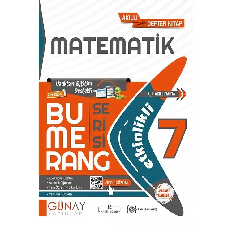 GÜNAY 7. SINIF BUMERANG ETKİNLİKLİ MATEMATİK AKILLI DEFTER KİTAP SORU BANKASI
