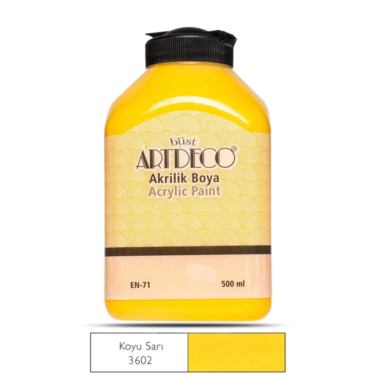 ARTDECO 070L-3602 AKRİLİK BOYA 500 ML. KOYU SARI
