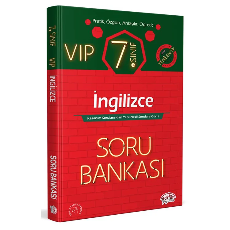 EDİTÖR 7.SINIF VIP İNGİLİZCE SORU BANKASI - 2025 MÜFREDAT