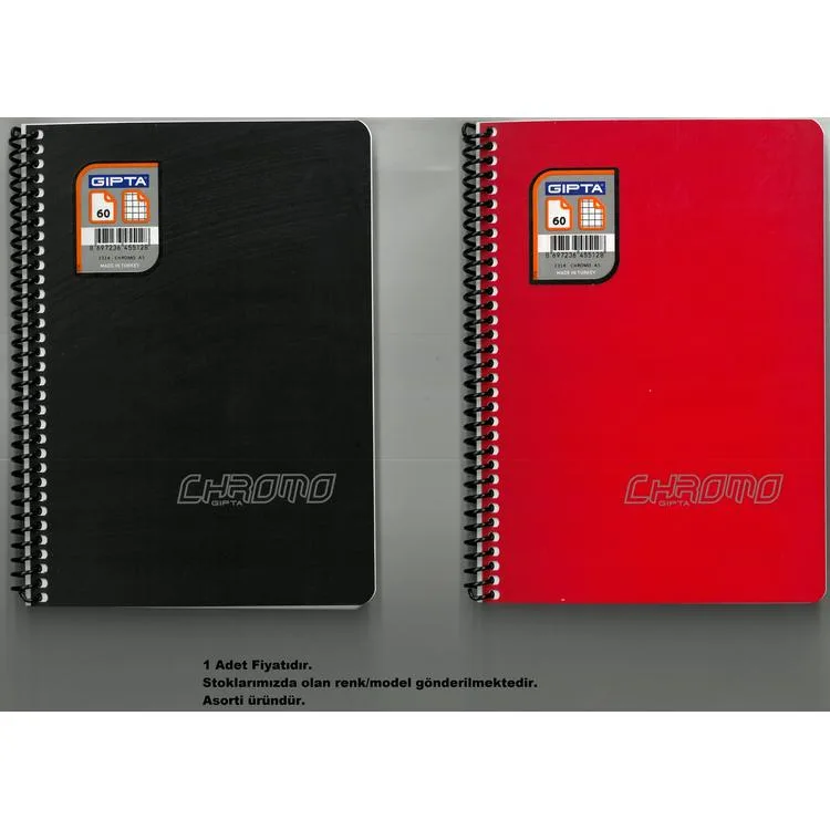 GIPTA CHROM-O SPİRALLİ PP. KAPAK A5 60YP. KARELİ DEFTER - 2314