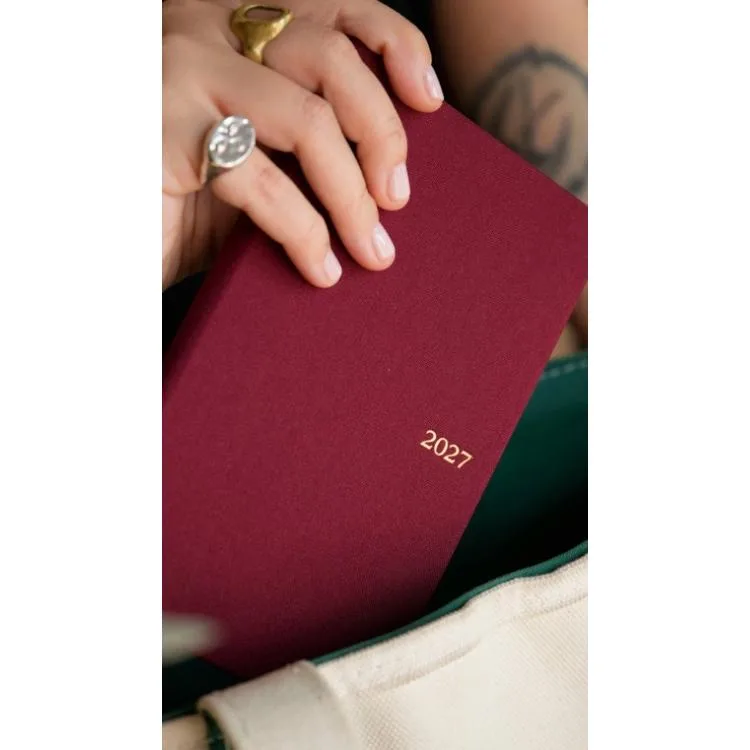 VICTORIA'S JOURNALS 226-4063 10x17 cm CANVAS 100 GR HAFTALIK AJANDA - BORDO