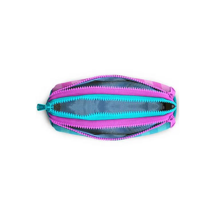 CORAL HIGH 22087 KIDS TURKUAZ PEMBE ÇİZGİLİ ÜÇ BÖLMELİ KALEM ÇANTASI