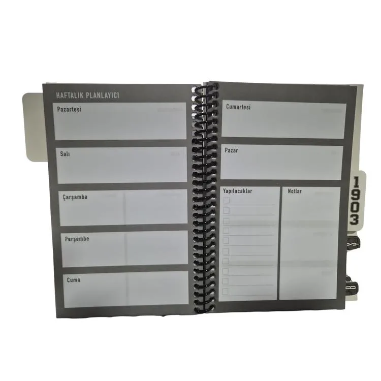 TMN 607561 BEŞİKTAŞ 13 x 18 AYRAÇLI KRT. KPK. SPİRALLİ BLOKNOT PLANLAYICI