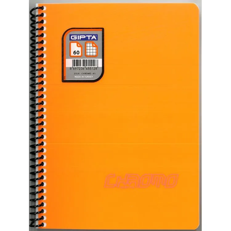 GIPTA CHROM-O SPİRALLİ PP. KAPAK A5 60YP. KARELİ DEFTER - 2314