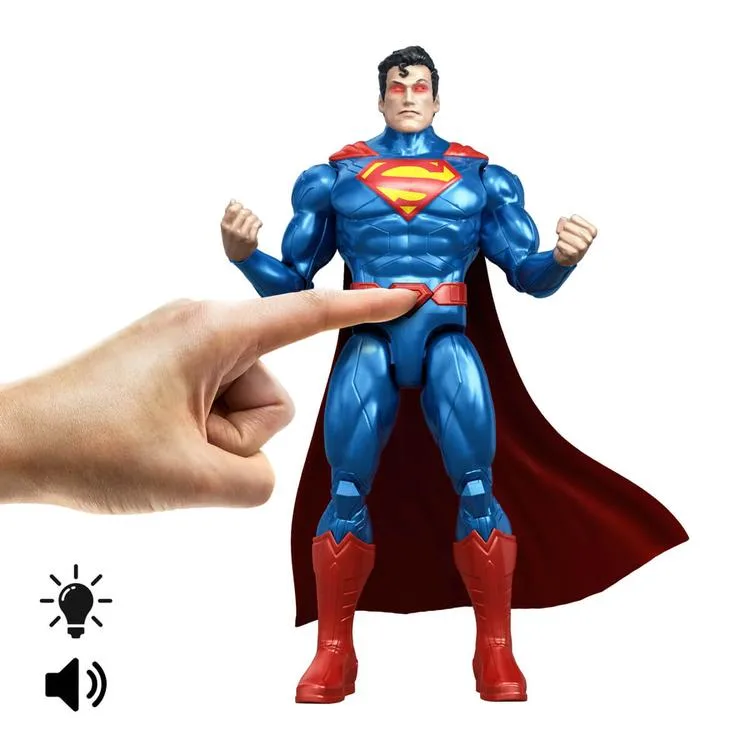 MATTEL DC JMD85 SUPERMAN ISI GÖRÜŞLÜ SESLİ IŞIKLI AKSİYON FİGÜR 18cm 4+