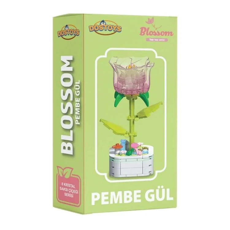 DOSTOYS 103I-7 BLOSSOM KRİSTAL GRADYAN ÇİÇEKLER BLOK OYUNCAK PEMBE GÜL