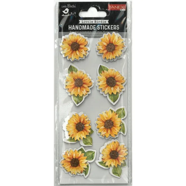 TANEX HANDMADE TNX-28021 DEKORATİF ETİKETLER - SUNFLOWER SERİSİ STICKER - TEKLİ