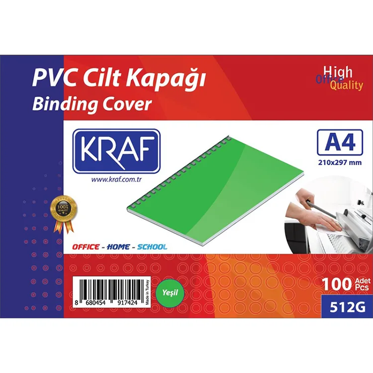 KRAF 512G CİLT KAPAĞI A4 160mic. 100'LÜ YEŞİL