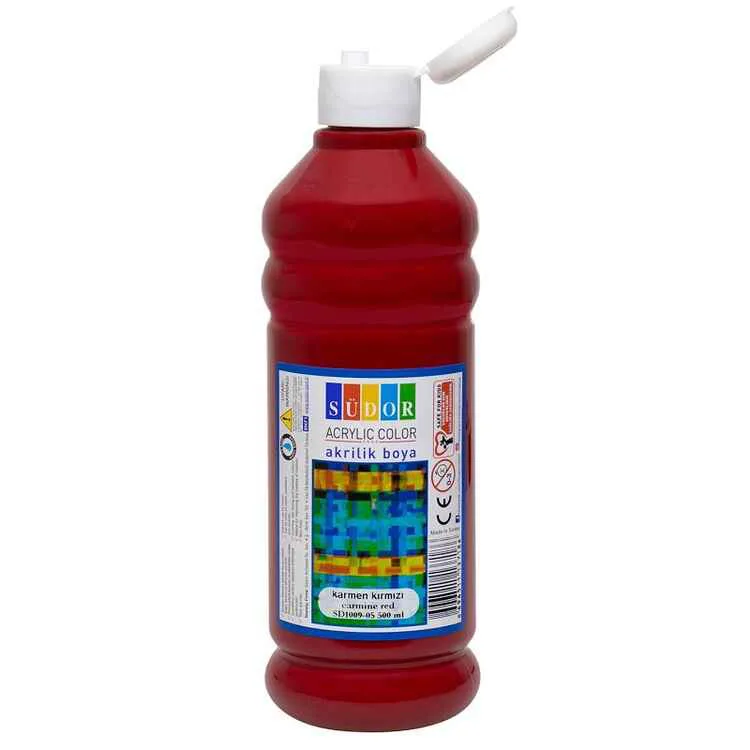 SÜDOR PARMAK BOYASI 500 ML KARMEN KIRMIZI - SD8009-04