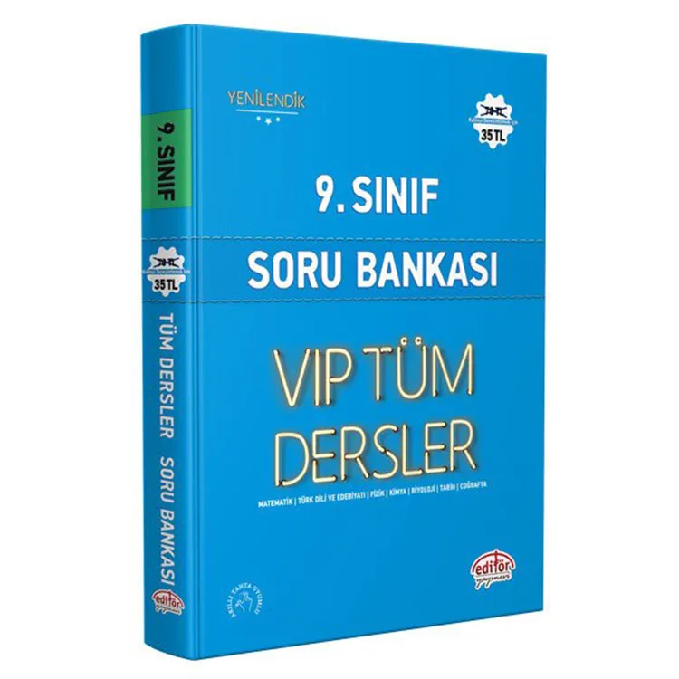 EDİTÖR 9.SINIF VIP TÜM DERSLER SORU BANKASI MAVİ KİTAP