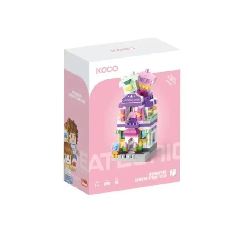 SUNMAN KOCO NO.02040 İLGİNÇ YARATICI SOKAK GÖRÜNÜMÜ/GİYİM MAĞAZASI 2 - LEGO YAPIM SETİ 298 PARÇA 6+