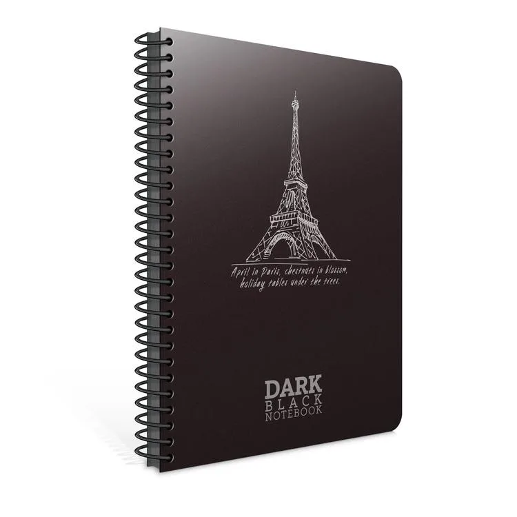 GIPTA DARK PLASTİK SP. PP KAPAK DEFTER 17X24 50YP. SİYAH ÇİZGİSİZ DEFTER 2673 - TEKLİ