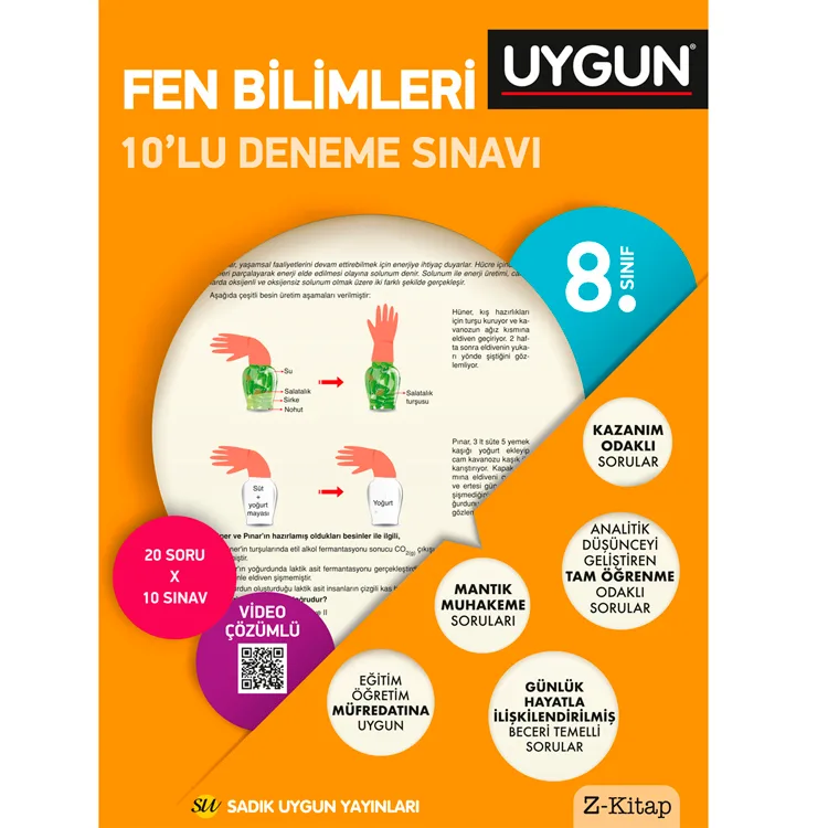 SADIK UYGUN YAYINLARI 8. SINIF FEN BİLİMLERİ 10'LU DENEME SINAVI