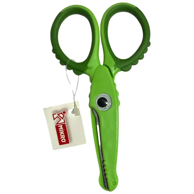 MİKRO KS170 RENKLİ TİMSAH FİGÜRLÜ KORUMALI OKUL MAKASI (TEKLİ)
