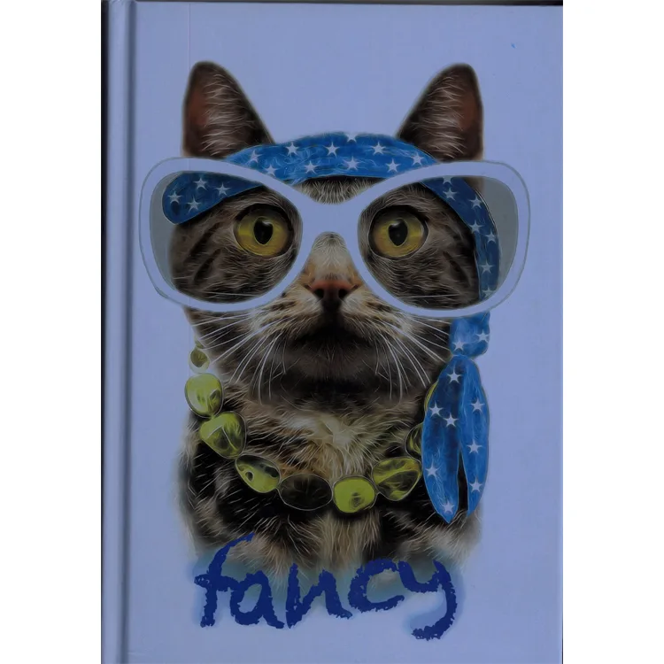 DEFFTER ANIMALS / FANCY CAT SERT KAPAK A5 ÇİZGİLİ DEFTER 96 YP