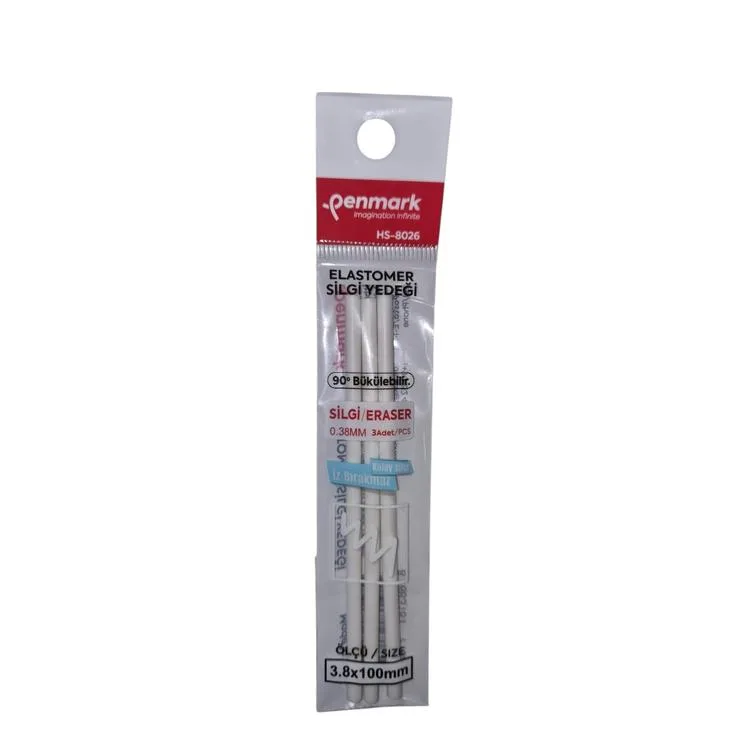 PENMARK HS-8026 KALEM TİPİ MEKANİK 3.8 mm 3'LÜ MEKANİK KALEM SİLGİ YEDEĞİ