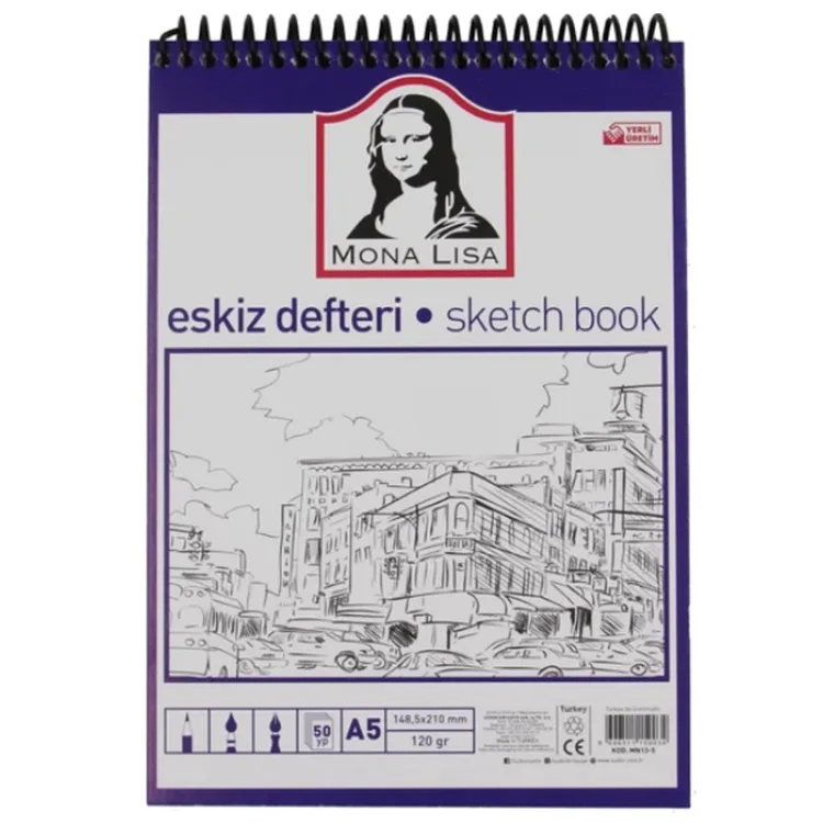 MONA LISA MN13-5 ESKİZ DEFTERİ A5 120 G 50 YP TELLİ