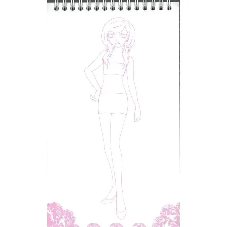 GIPTA STYLE ON K9007 STICKERLI MODA TASARIM DEFTERİ 14X24 SKETCH BOOK