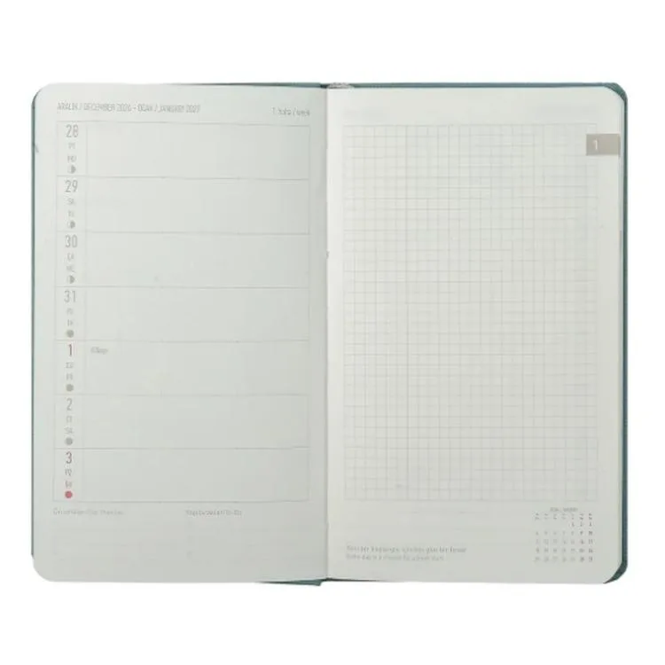 VICTORIA'S JOURNALS 226-4060 10x17 cm CANVAS 100 GR HAFTALIK AJANDA - KETEN