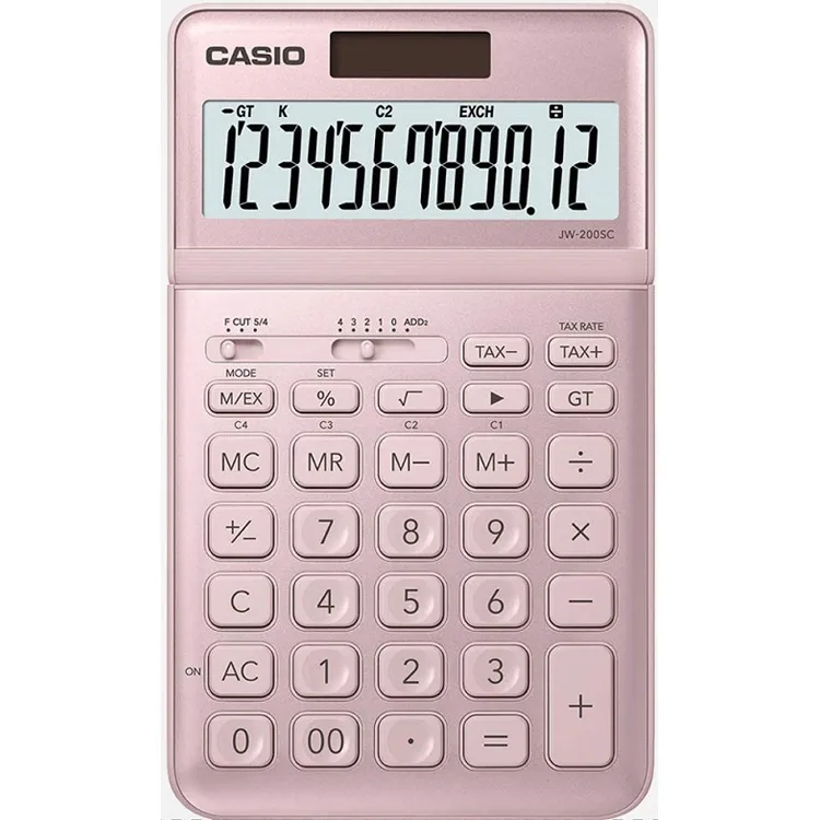 CASIO JW-200SC 12 HANE PEMBE HESAP MAKİNESİ