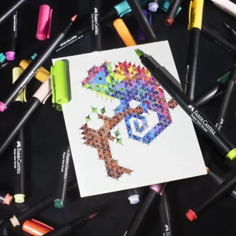 FABER CASTELL 116454 BLACK EDITION FIRÇA UÇLU KEÇELİ KALEM 50 RENK