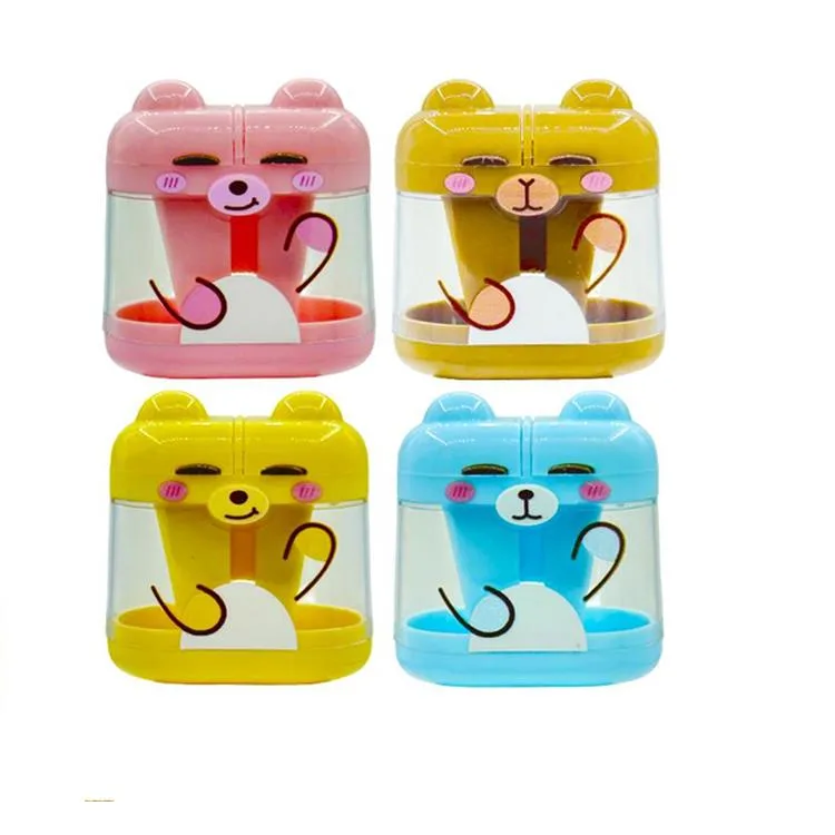 MİKRO MK-8556 ÇİFT KAPAKLI BEAR BABE ÇİFT DELİKLİ HAZNELİ KALEMTIRAŞ -TEKLİ