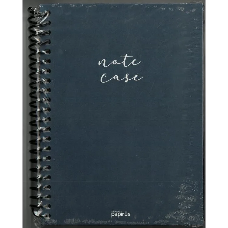 PAPİRÜS NOTE CASE SİMLİ SERT KAPAK SPİRALLİ 14X19 120YP. ÇİZGİSİZ (DÜZ) DEFTER