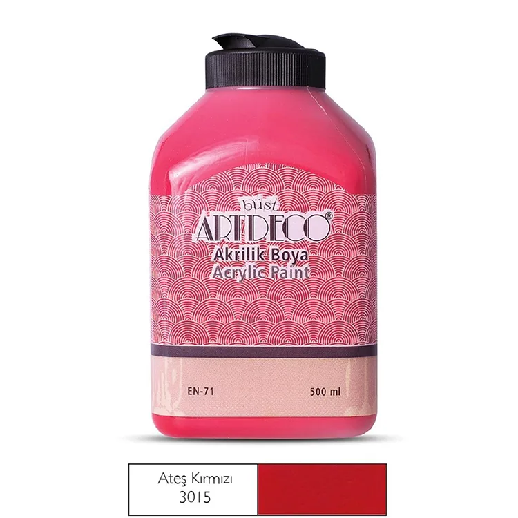ARTDECO AKRİLİK BOYA 500 ML.ATEŞ KIRMIZI