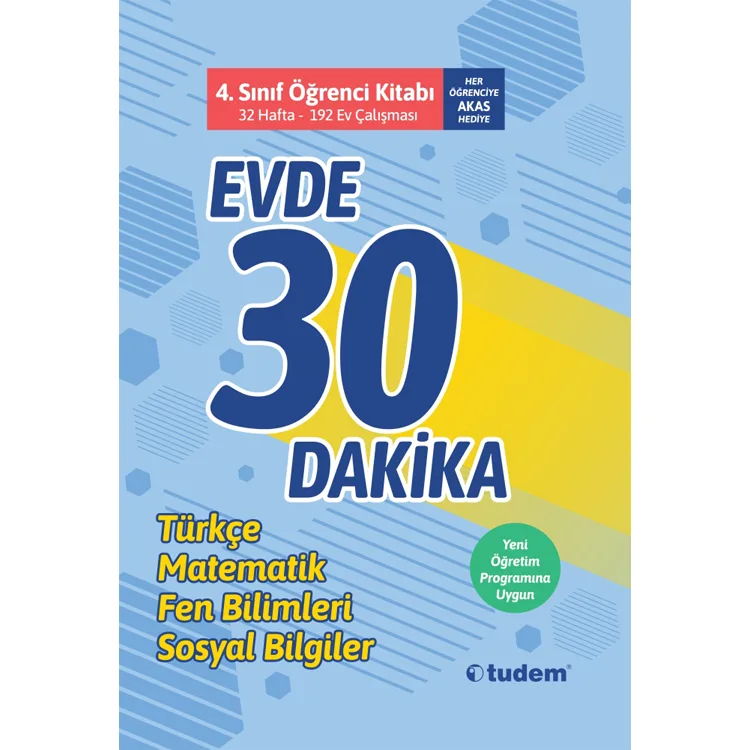 TUDEM 4. SINIF EVDE 30 DK ÖĞRENCİ KİTABI