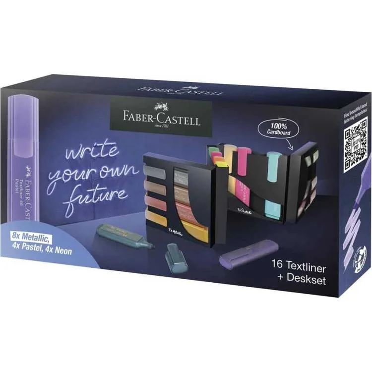FABER CASTELL TEXTLINER 46 MASA ÜSTÜ FOSFORLU KALEM SETİ 16'LI