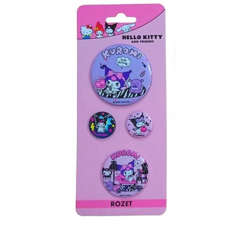 HELLO KİTTY&KUROMİ LİSANSLI KARIŞIK BOY ROZET 4'LÜ