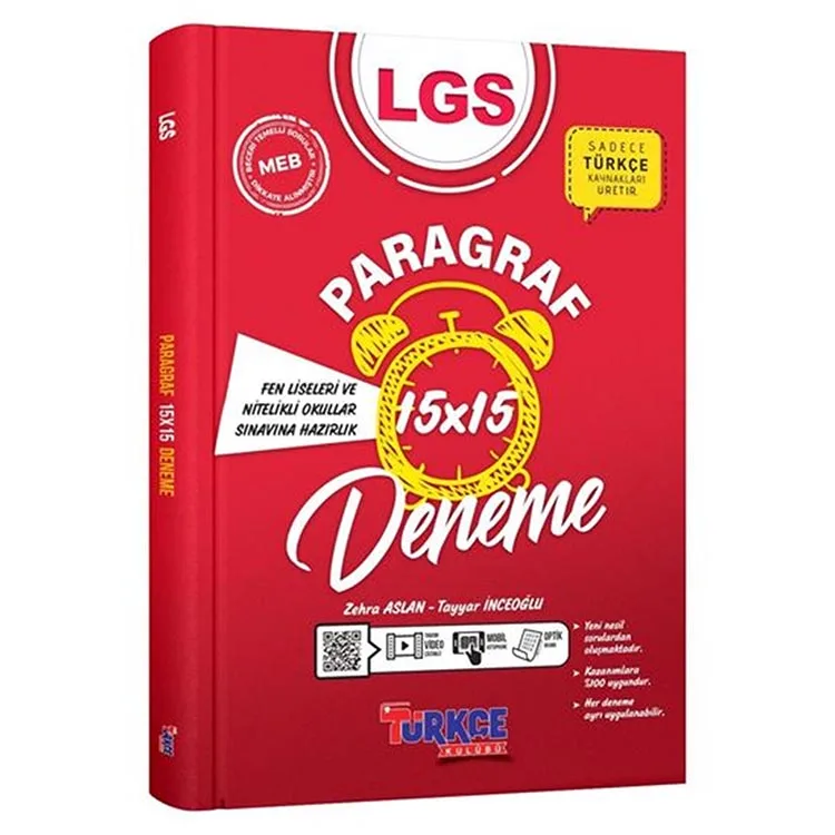 ANKARA YAYINLARI 8. SINIF TÜRKÇE KULUBÜ PARAGRAF 15x15 DENEME