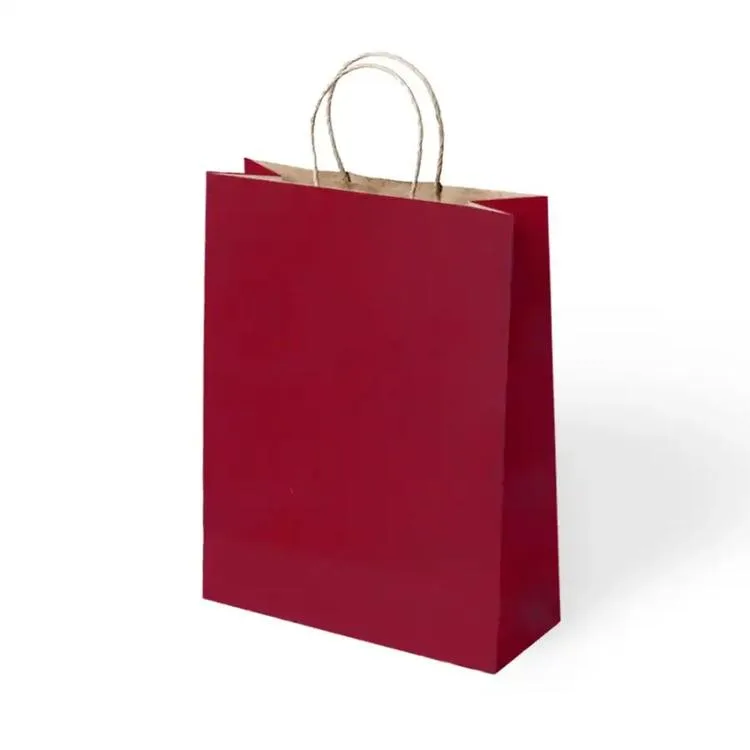 KİKA 1000519 BÜKÜM SAPLI 18x8x24cm HEDİYELİK KAĞIT ÇANTA BORDO - TEKLİ