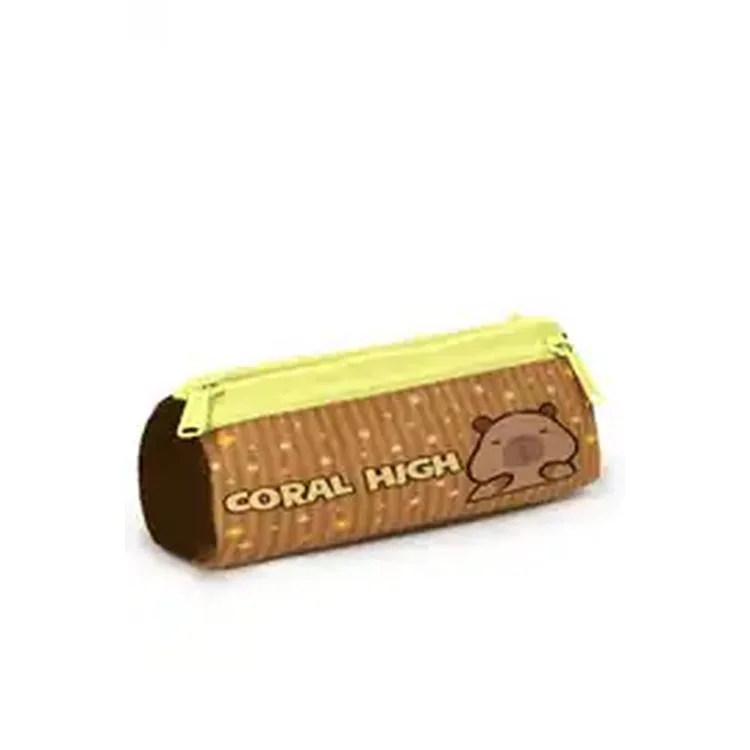 CORAL HIGH 22099 CAPYBARA DESENLİ ÜÇ BÖLMELİ KALEM ÇANTASI