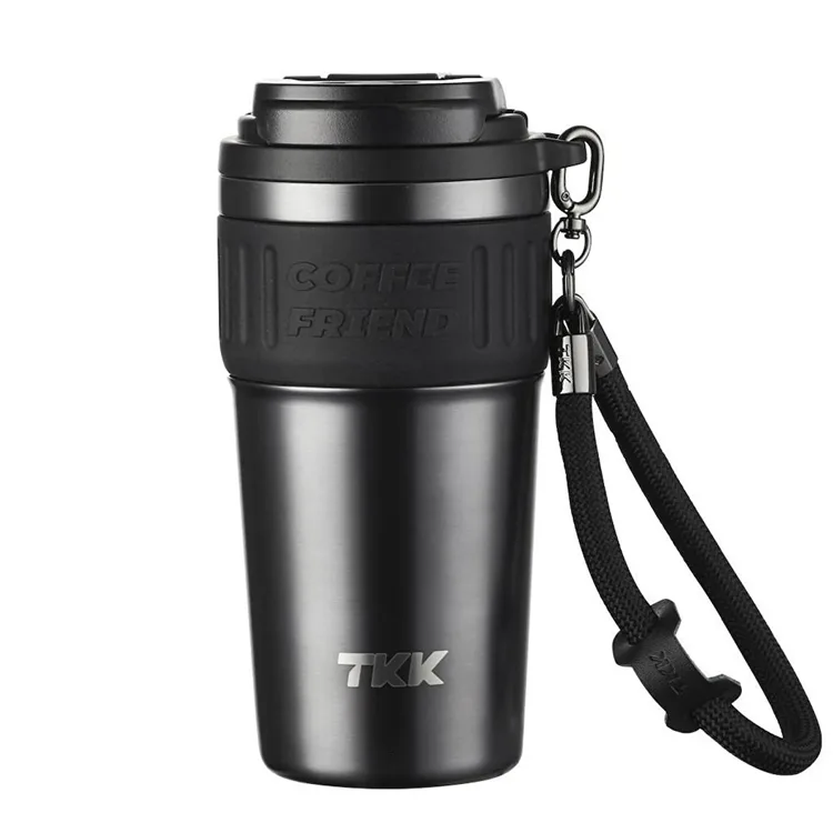 VAGONLİFE T2023 TKK PİPETLİ ASKILI ÇELİK TERMOS MUG 630 ML TUNGSTEN STEEL KOYU GRİ