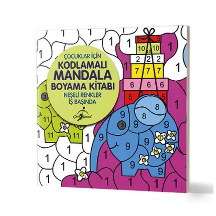 ÇOCUKLAR İÇİN KODLAMALI MANDALA BOYAMA KİTABI - NEŞELİ RENKLER İŞ BAŞINDA