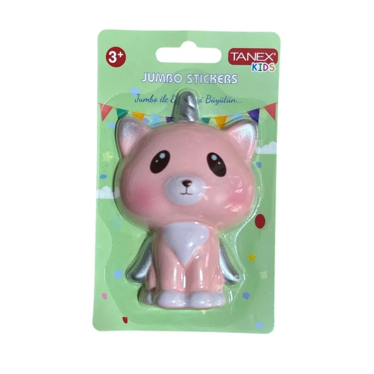 TANEX KIDS TNX-2701101 JUMBO STICKER - SQUISHY JUMBO PUFFY PEMBE UNICORN - 1 ADET