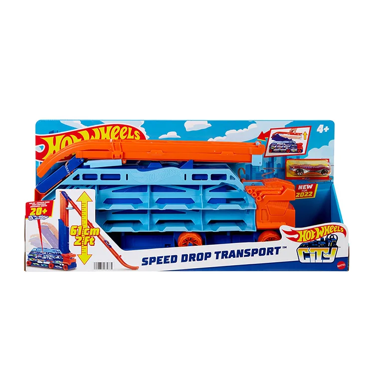 MATTEL HDY92 HOTWHEELS HIZ RAMPALI TIR SPEED DROP TRANSPORT