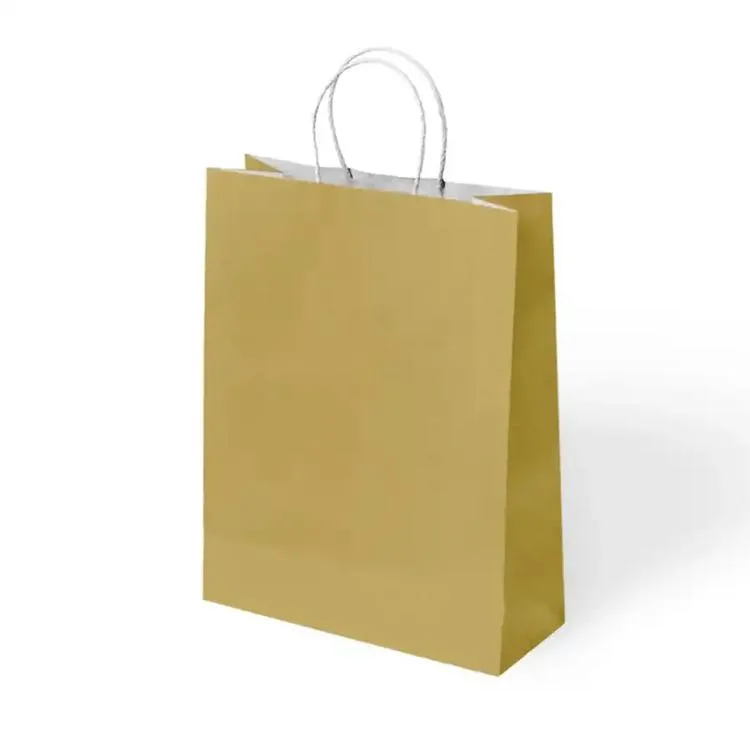 KİKA 1000507 BÜKÜM SAPLI 18x8x24cm HEDİYELİK KAĞIT ÇANTA ALTIN - TEKLİ