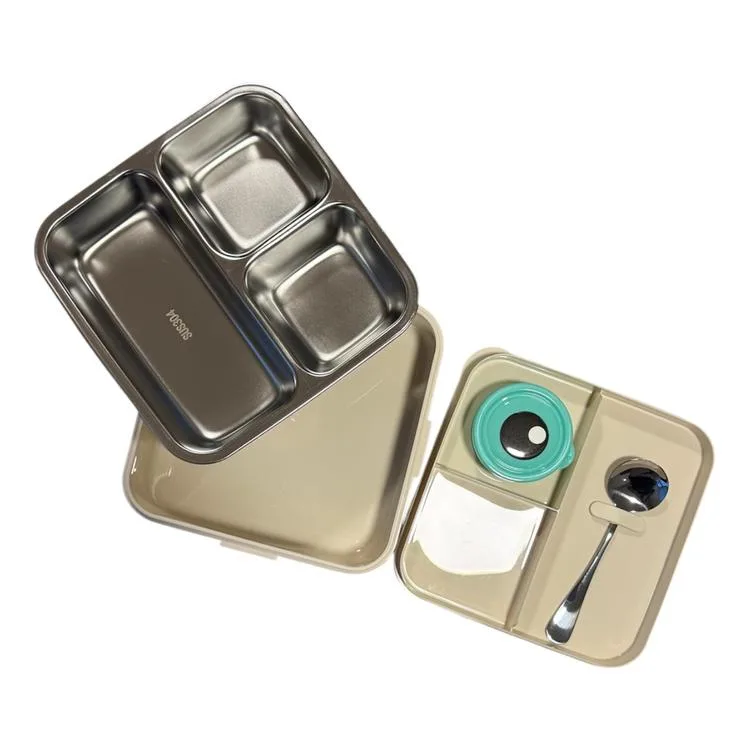 VAGONLİFE BL10082-S PASLANMAZ ÇELİK YEMEK KABI 3 BÖLMELİ LUNCH BOX 1120ML - DİNAZOR SARI
