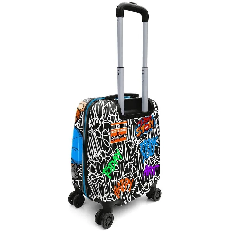 CORAL HIGH 16698 GRAFİTİ AYICIK DESENLİ MİNİ ÇOCUK VALİZİ