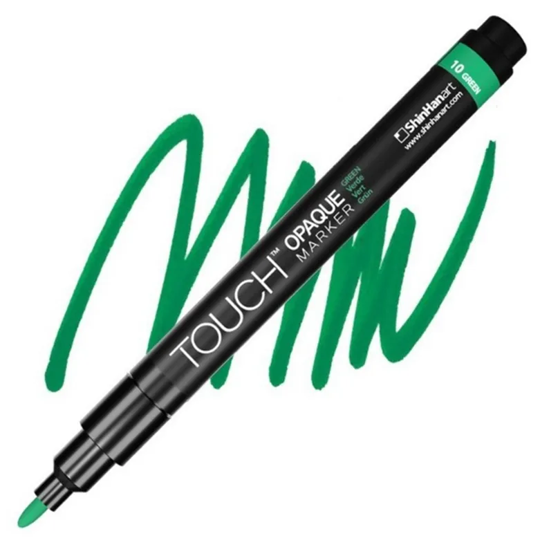 TOUCH OPAQUE SU BAZLI MARKER KALEM 0.8-1.3mm - FINE PACK GREEN 10 - SH8613003-2005